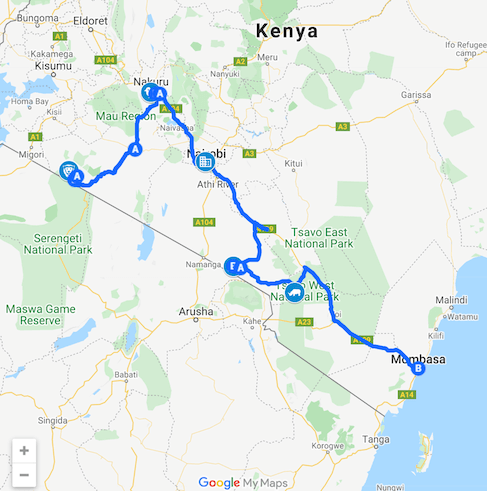 6 day Nairobi to Diani beach tour
