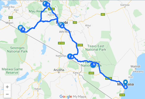 Six day tour Masai Mara Amboseli Lake Naivasha Tsavo West