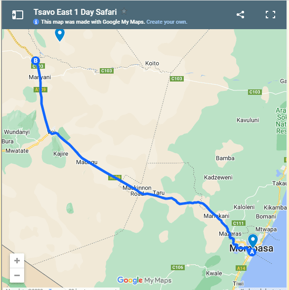 Tsavo East National Park 1 Day Group joining safari Africa Kenya Safaris