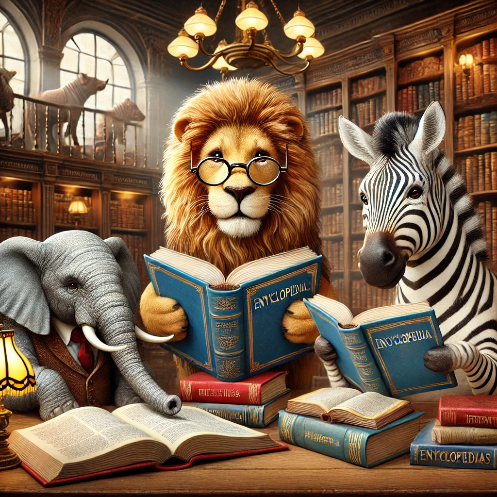 wild animals in library